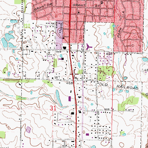 Topographic Map of Williamson County Fire Protection District Station 6, IL