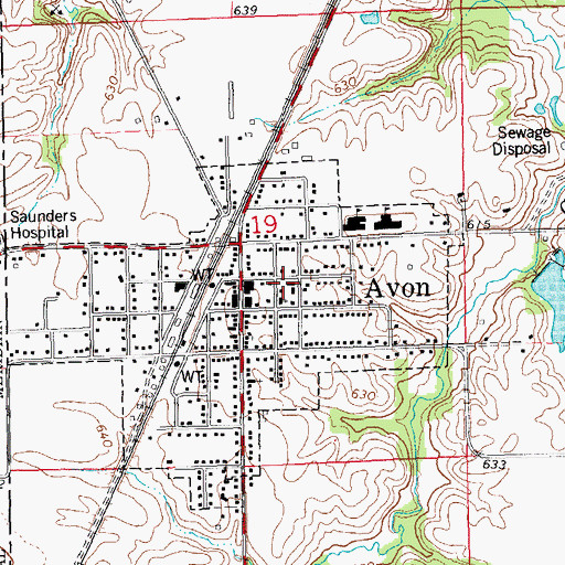 Topographic Map of Avon Fire Protection District, IL