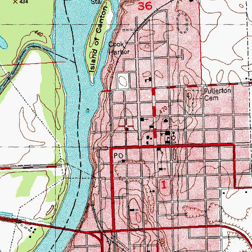 Topographic Map of Havana Fire Department, IL
