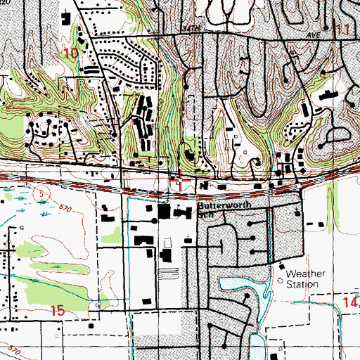 Topographic Map of Moline Fire Department Station 3, IL