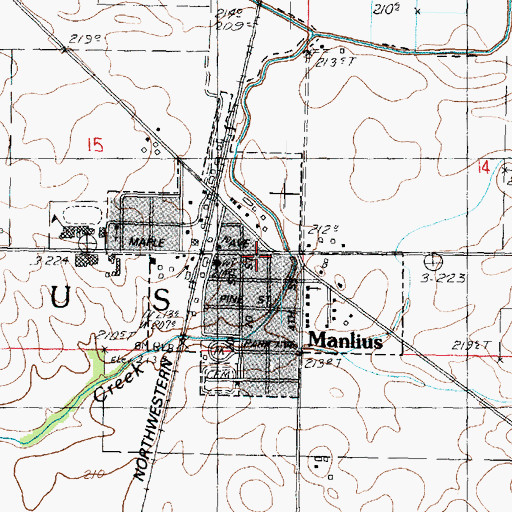 Topographic Map of Manlius Fire Protection District, IL