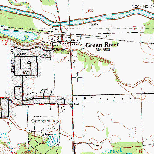 Topographic Map of Colona Fire Department, IL