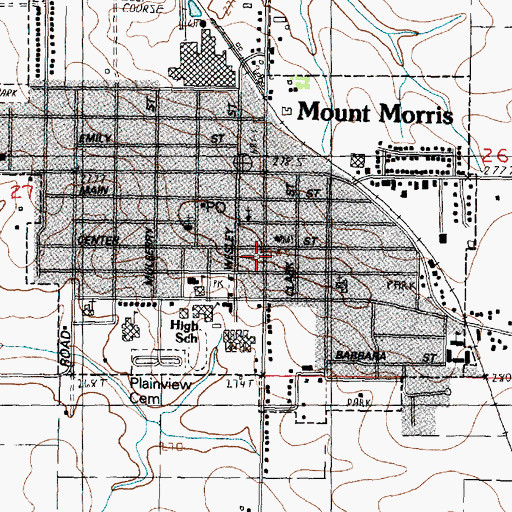 Topographic Map of Mount Morris Fire Protection District, IL