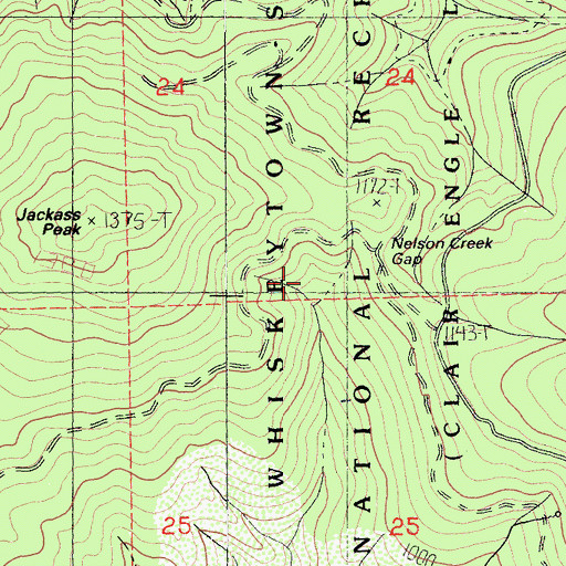 Topographic Map of Nelson Creek Gap, CA