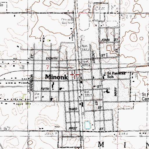 Topographic Map of Minonk Fire Protection District, IL