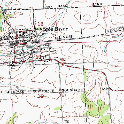 Topographic Map of Apple River Fire Department, IL