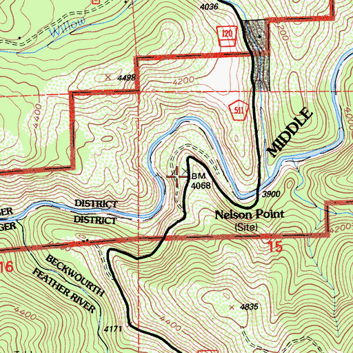 Topographic Map of Nelson Point, CA