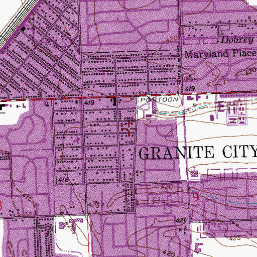 Topographic Map of Granite City Fire Department Station 3, IL