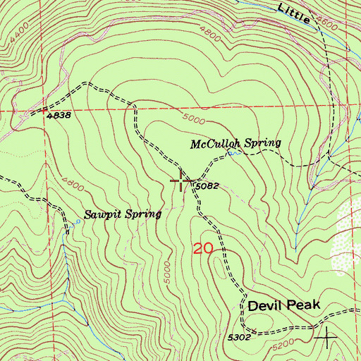 Topographic Map of Nevada Point Ridge, CA
