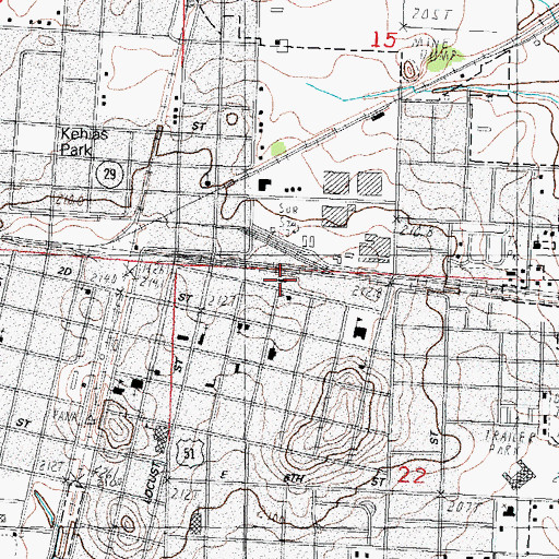 Topographic Map of Pana Fire Department, IL
