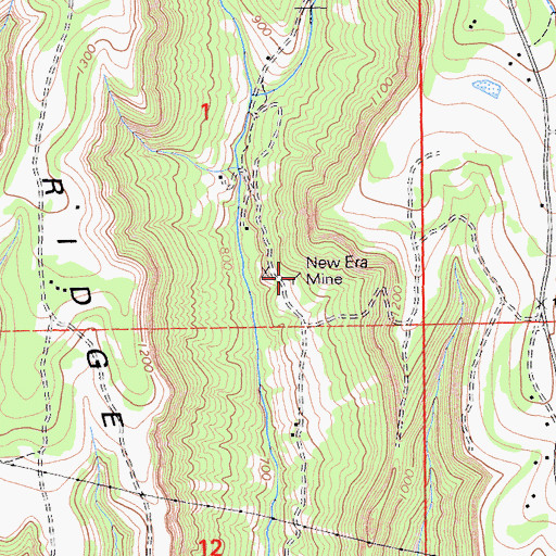 Topographic Map of New Era Mine, CA