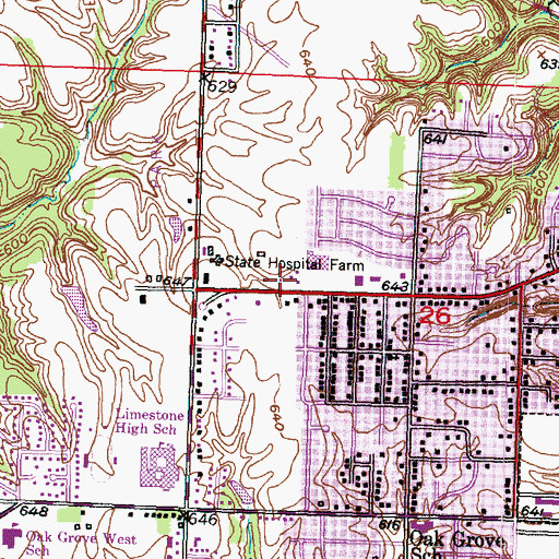 Topographic Map of Bartonville Volunteer Fire Department Station 2, IL