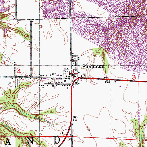Topographic Map of Astoria Fire Protection District Station 2, IL