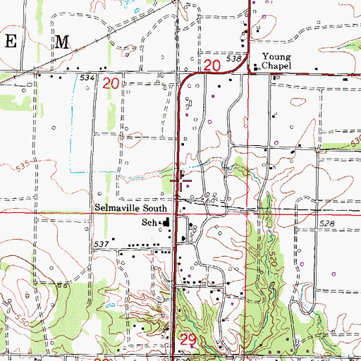 Topographic Map of Salem Fire Protection District Omar Squibb Training Facility, IL
