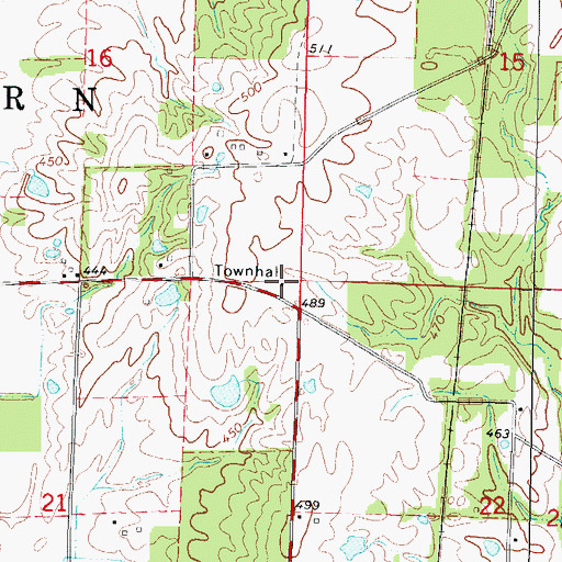 Topographic Map of Ewing - Northern Fire Protection District Station 2, IL