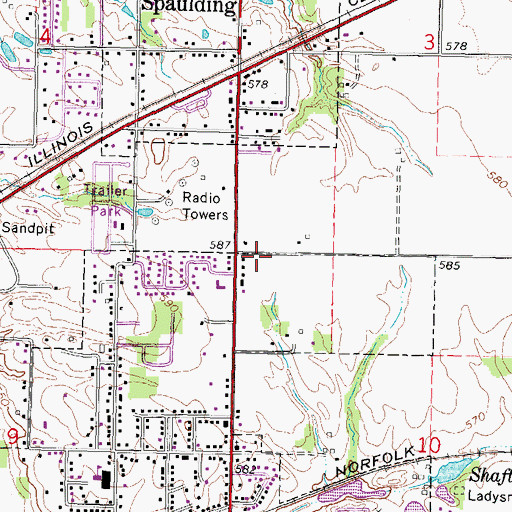 Topographic Map of Riverton Fire Protection District Station 2, IL