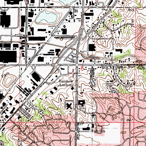 Topographic Map of North Park Fire Station, IL