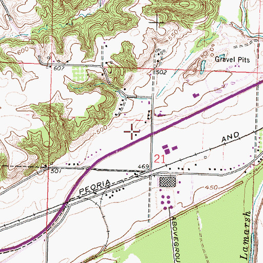Topographic Map of Timber - Hollis Fire Protection District Mapleton Station, IL