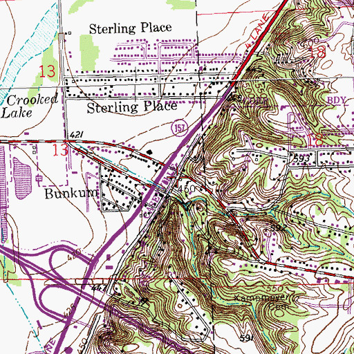 Topographic Map of French Village Volunteer Fire Protection District Station 2, IL