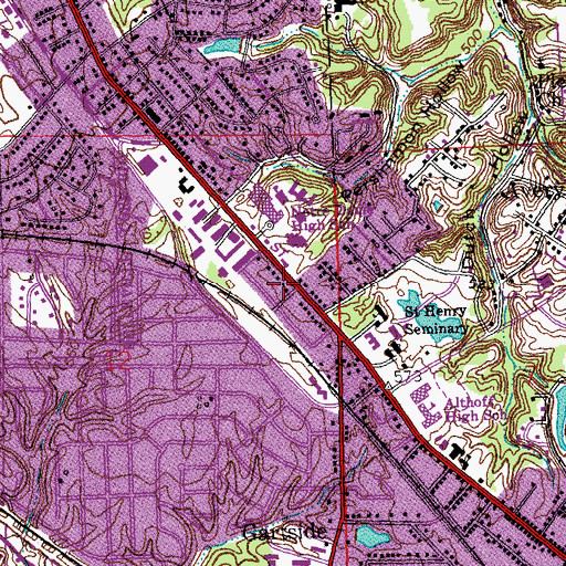 Topographic Map of Belleville Fire Department Station 3, IL