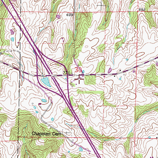 Topographic Map of Lake Egypt Fire Protection District Station 3, IL