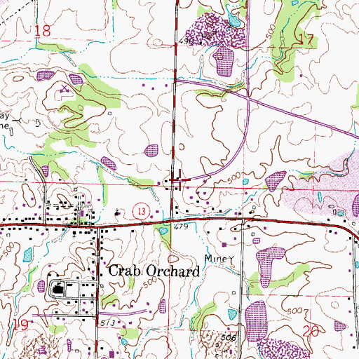 Topographic Map of Williamson County Fire Protection District Station 3, IL