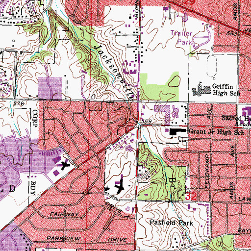 Topographic Map of Springfield Fire Department Station 8, IL