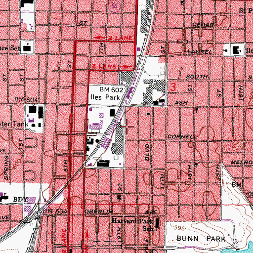 Topographic Map of Springfield Fire Department Station 6, IL