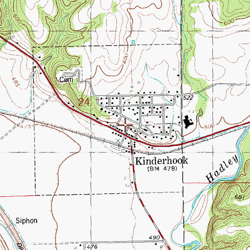 Topographic Map of Hull - Kinderhook Fire Protection District, IL
