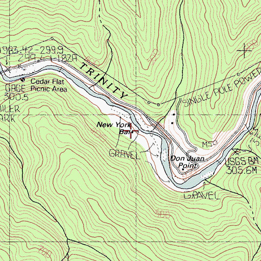 Topographic Map of New York Bar, CA