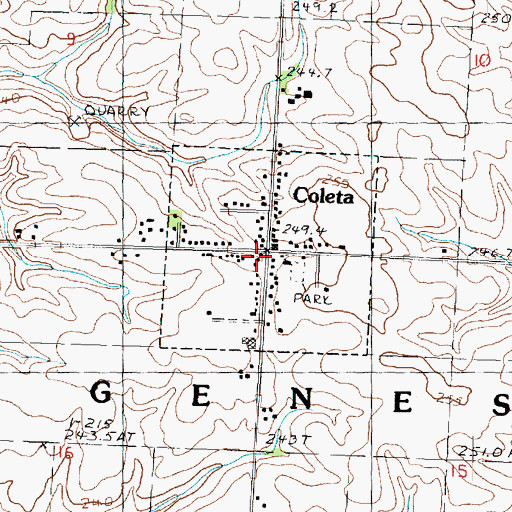 Topographic Map of Coleta Fire Department, IL