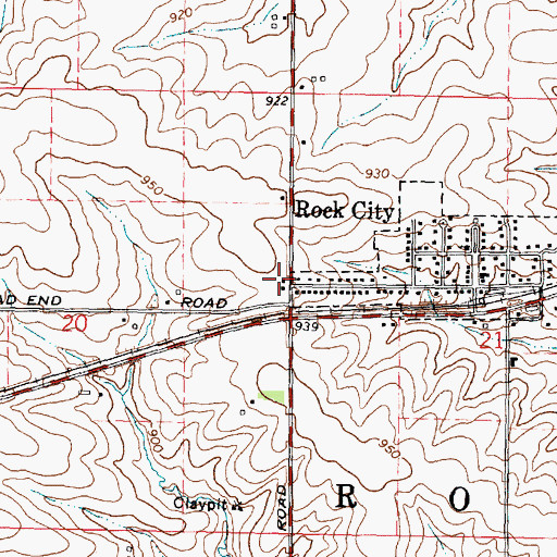 Topographic Map of Rock City Fire Protection District, IL