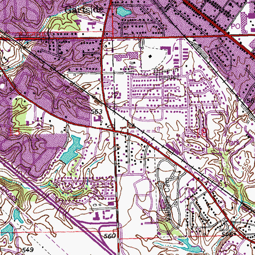 Topographic Map of Northwest Saint Clair County Fire Protection District Station 2 Headquarters, IL
