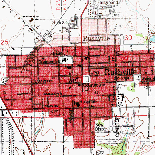 Topographic Map of Schuyler County Fire Protection District, IL