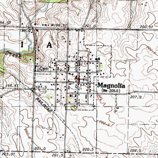 Topographic Map of Magnolia Fire Department, IL