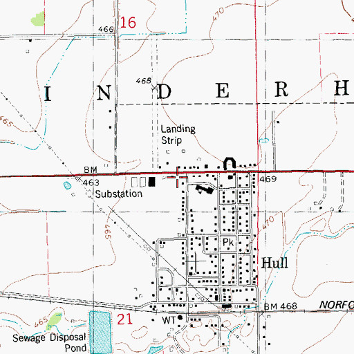 Topographic Map of Hull - Kinderhook Fire Protection District, IL