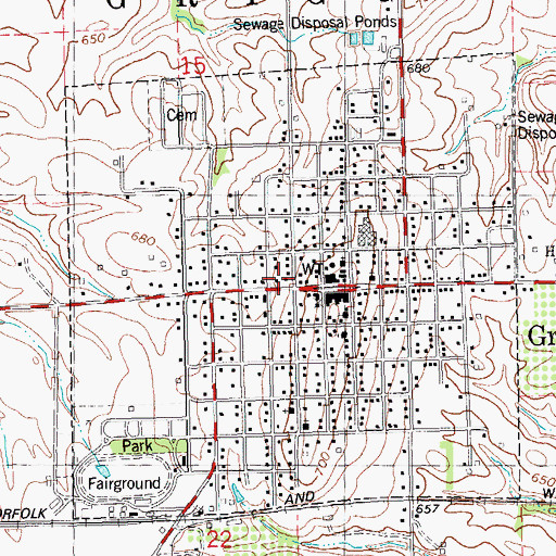 Topographic Map of Griggsville Fire Department, IL