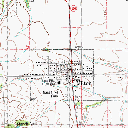 Topographic Map of East Pike Fire Protection District, IL