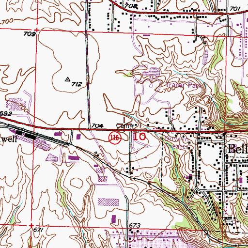 Topographic Map of Limestone Fire Protection District Central Station, IL