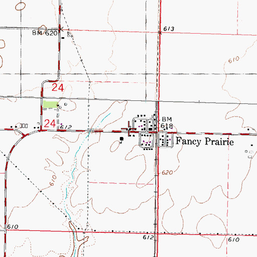 Topographic Map of Fancy Prairie Volunteer Fire Department, IL