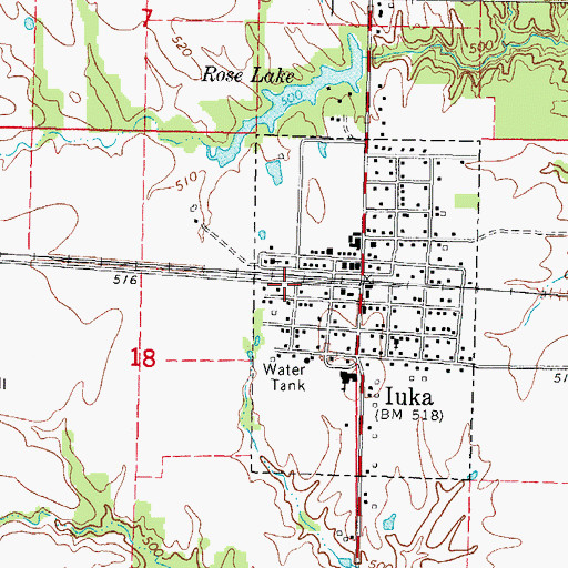 Topographic Map of Iuka Fire Protection District, IL