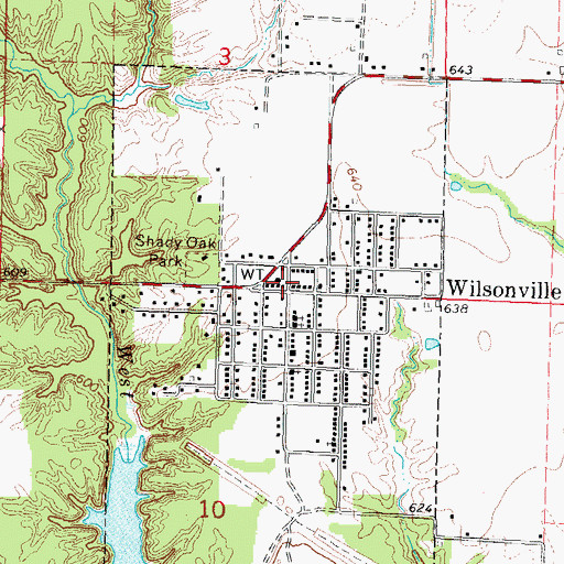 Topographic Map of Wilsonville Volunteer Fire Department, IL