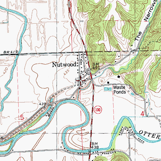 Topographic Map of Rosedale Township Fire Protection District, IL