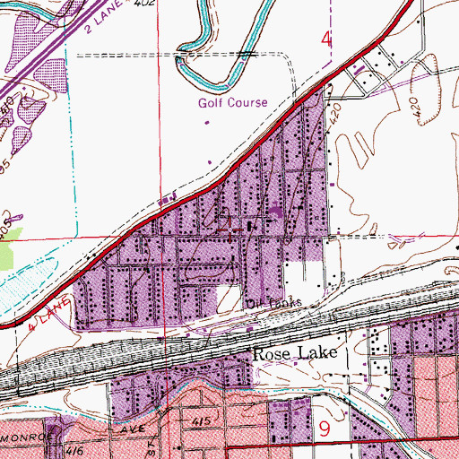 Topographic Map of Fairmont City Fire Department, IL