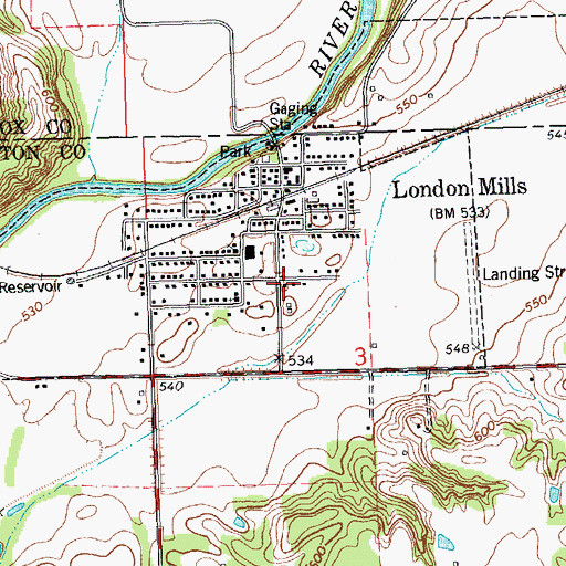 Topographic Map of London Mills Community Fire Protection District, IL