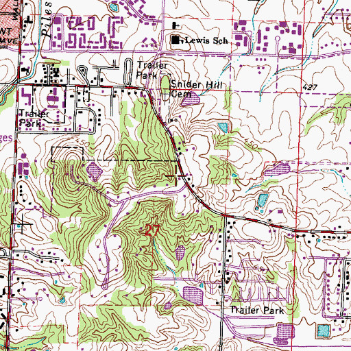 Topographic Map of Carbondale Township Fire Department, IL