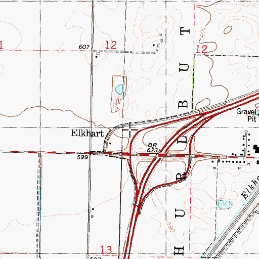 Topographic Map of Elkhart Rural Fire Protection District, IL