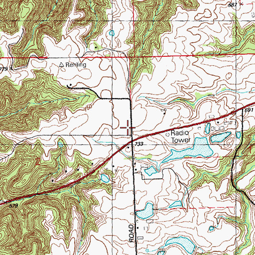 Topographic Map of Valmeyer Fire Protection District, IL