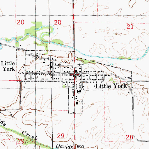 Topographic Map of Little York Fire Protection District, IL