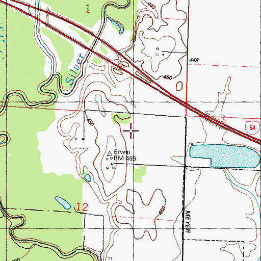 Topographic Map of MidAmerica Airport Fire Department, IL